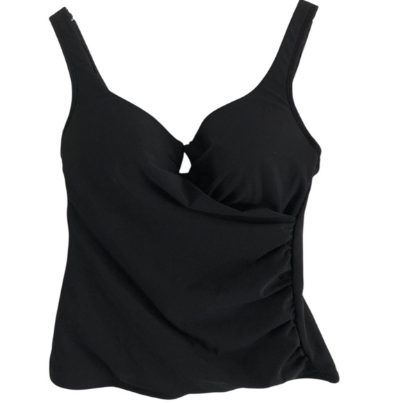 Miraclesuit Tankini Top Underwire Black Size 10 - Picture 1 of 8